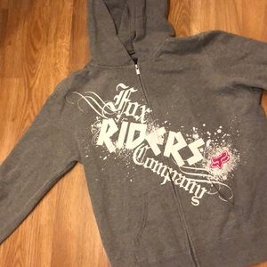 Grey Fox Riders Company graphic zip up hoodie